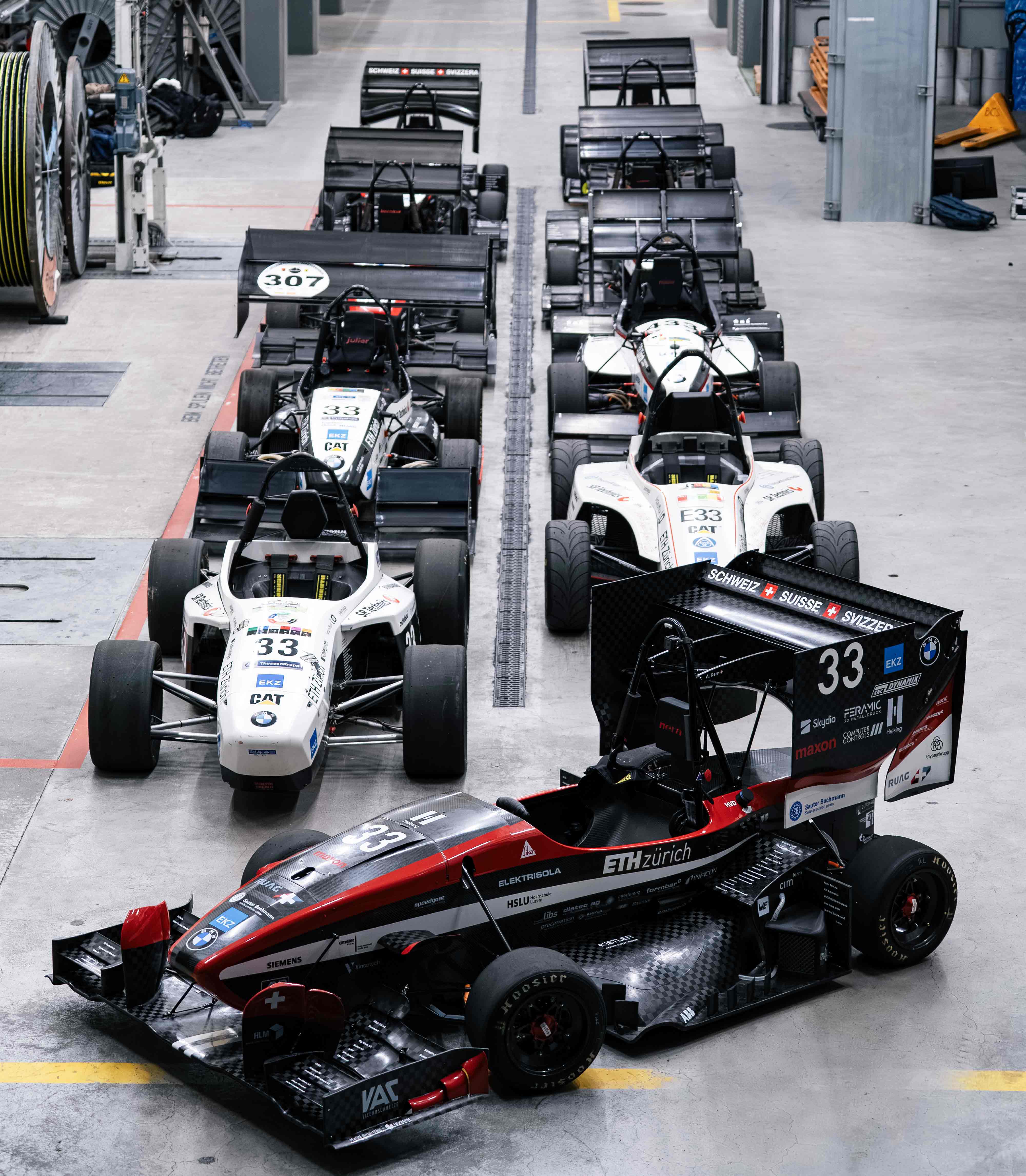 AMZ cars from various seasons
