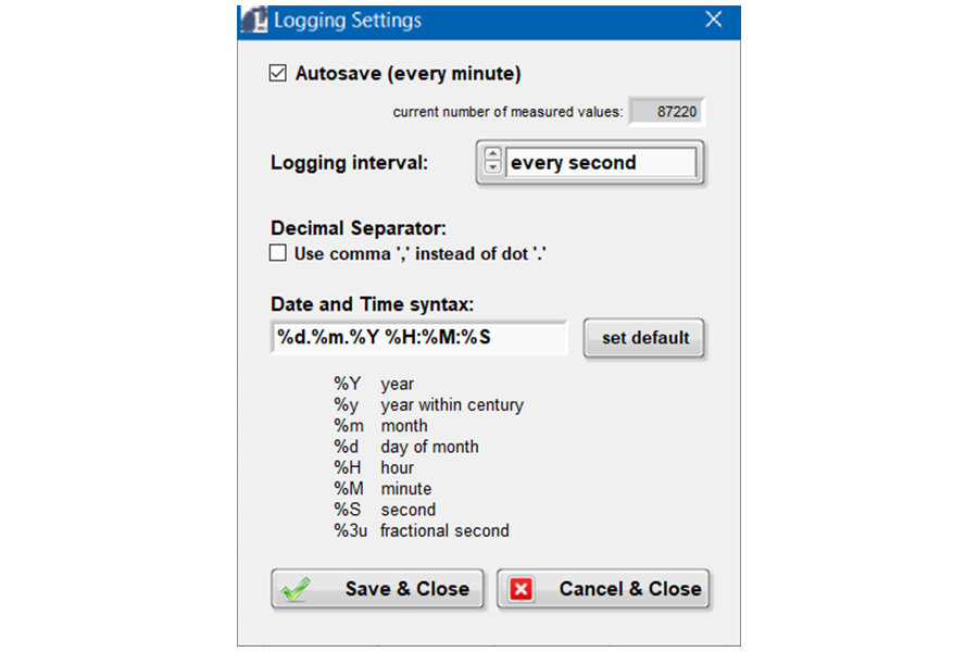 IRC081 User Interface Data Storage