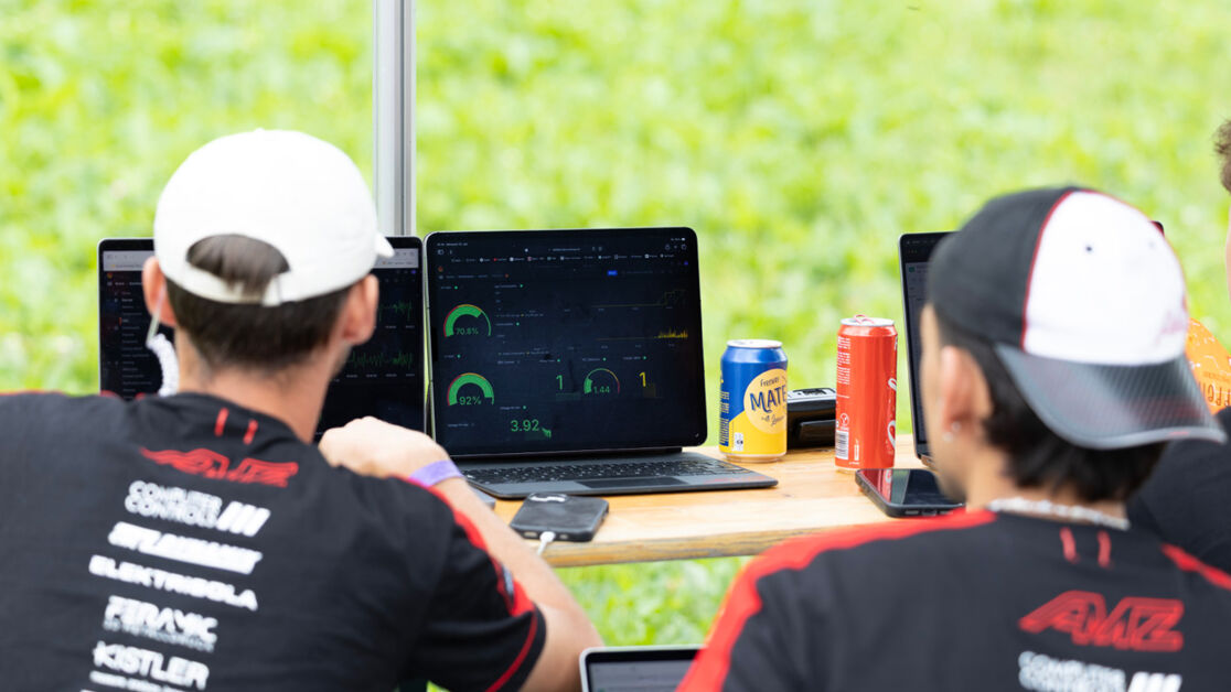 AMZ Racing_Formula Students Geschinen - engineers monitoring the data during the race AMZ Racing_Formula Students Geschinen - engineers monitoring the data during the race