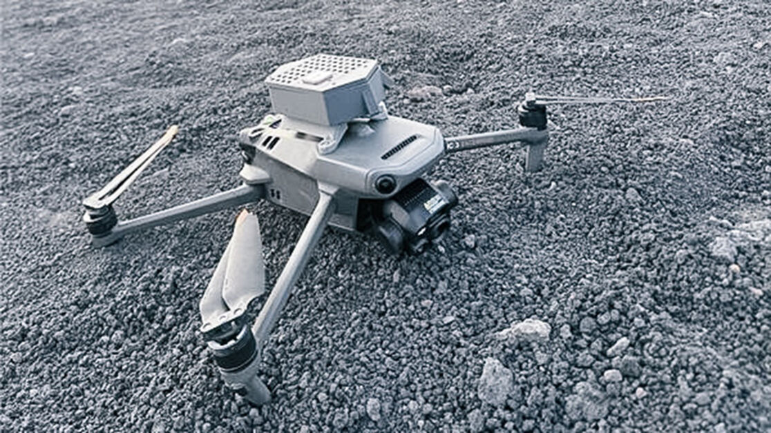 Small drone used for mapping and testing volcanic gases