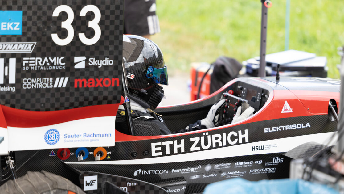 AMZ Racing Formula Students - driver in the car getting ready for the race