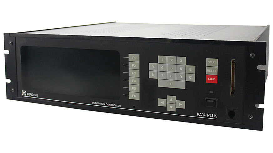 INFICON presenta el controlador de deposición de película fina IC/4 PLUS con tecnología patentada ModeLock y Auto Z (1990) The IC/4 PLUS thin film deposition controller