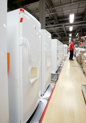 Refrigerators on a line Refrigerators on a line