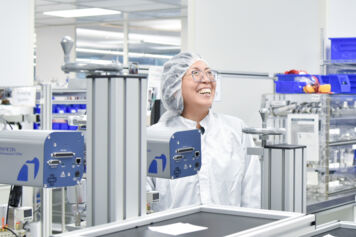 ISS employee in cleanroom