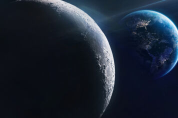 Image from space of the moon and Earth Image from space of the moon and Earth