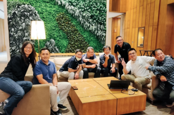 Weiguang with his team in Taiwan