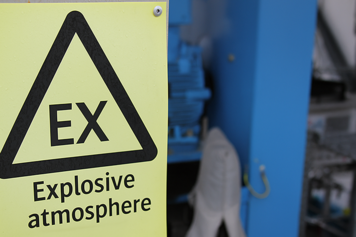 EX sign indicating potentially explosive environment EX sign indicating potentially explosive environment