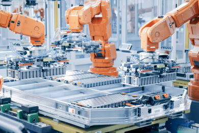 Battery packs in battery production line