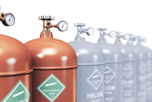 Helium tracer gas bottles