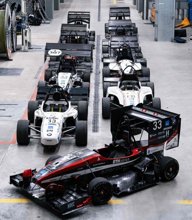 AMZ cars from various seasons