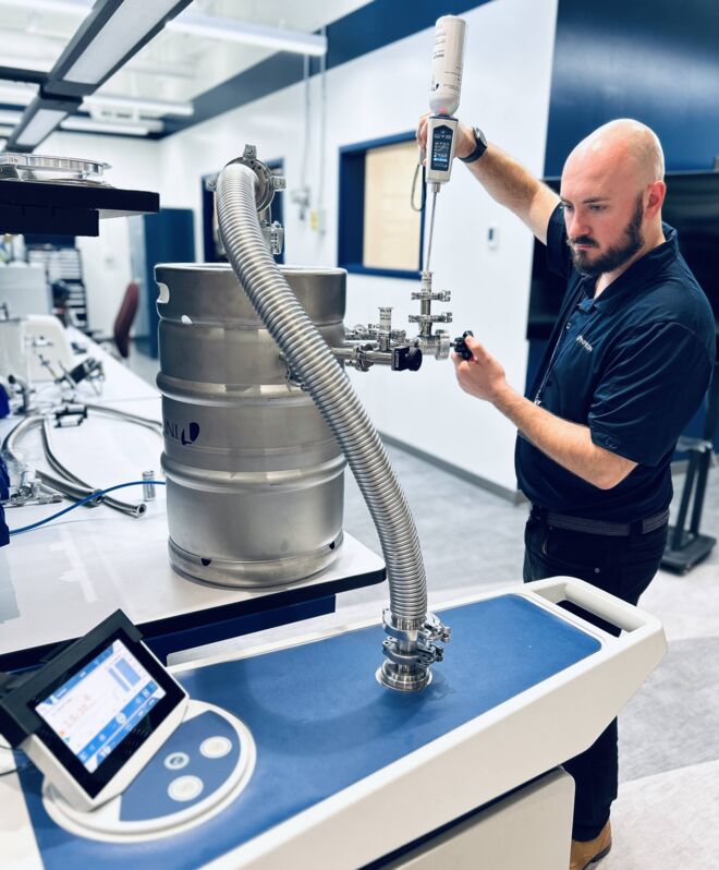 INFICON employee working on products in the Americas Application Center