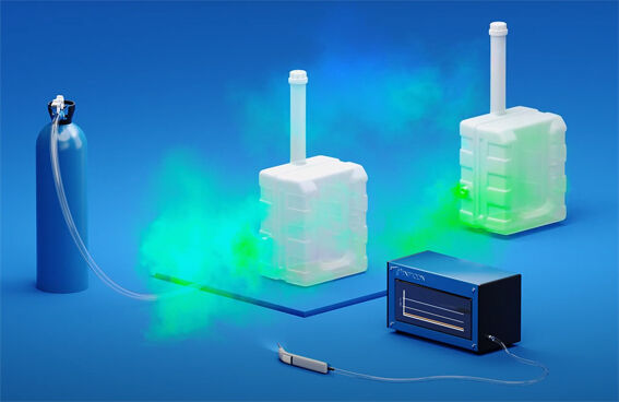 図は、トレーサーガスを無制限に放出した後のトレーサーガス雲を示す。 tracer gas contamination