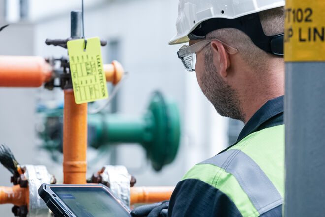 Die Daten der Gasmessung werden &uuml;ber eine Bluetooth&reg;-Verbindung hochgeladen. 
Foto von Intero - The Sniffers 